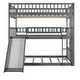 preview thumbnail 19 of 17, Full-Over-Full-Over-Full Triple Bed with Built-in Ladder and Slide , Triple Bunk Bed with Guardrails, Espresso