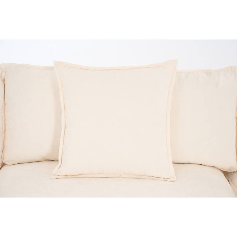 108" L-Shaped Sectional Sofa with Ottoman, 4-Seat Chenille Deep Seat Couch with Pillows, Modern Oversized Sofa for Living Room