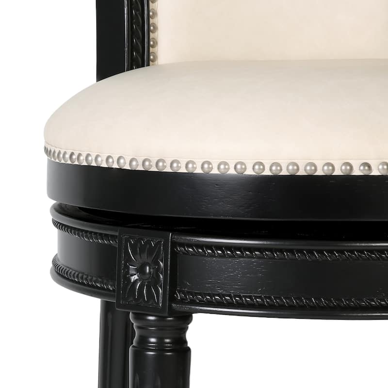 Copper Grove Rijssen Counter-Height Wood Swivel Stool with Upholstered Seat