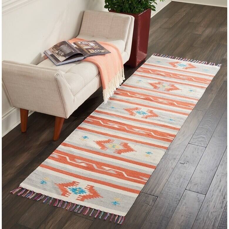 Nourison Baja Aztec Print Fringe Area Rug