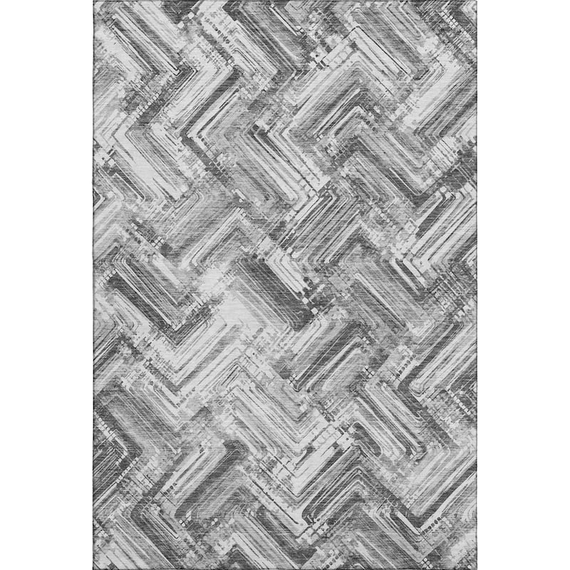 Premium Washable Super Soft Blurred Chevron Mayfield Rug