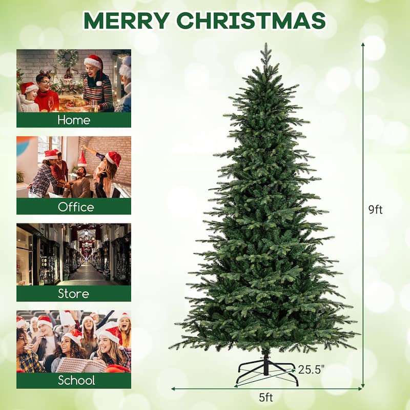 Gymax 6/7.5/9 FT Christmas Tree w/714/1162/1770 Branch Tips