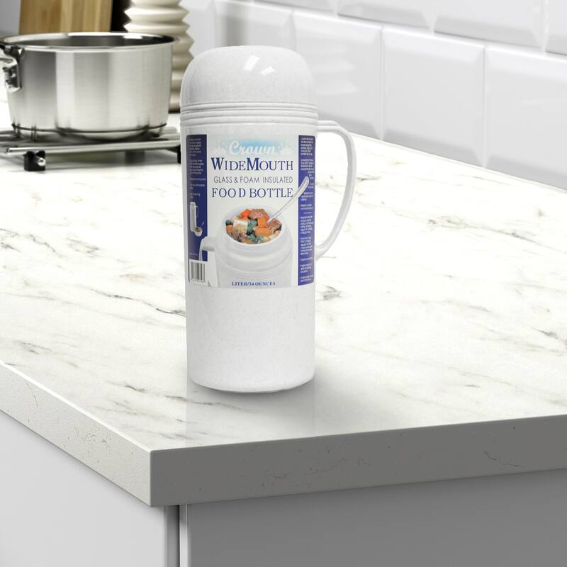 Brentwood 1.0L Glass Vacuum/Foam Insulated Food Thermos