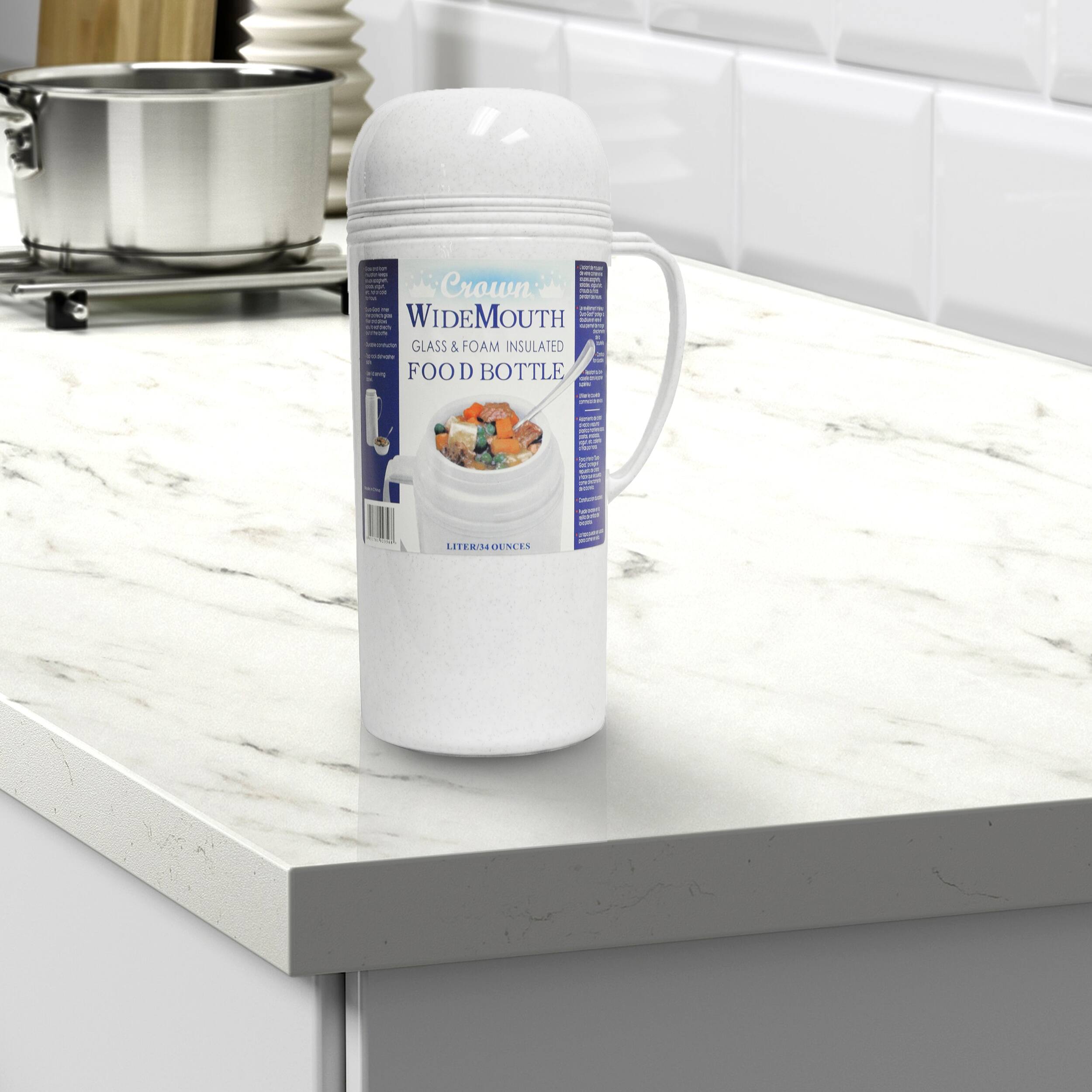 Brentwood 1.0L Glass Vacuum/Foam Insulated Food Thermos Bed Bath