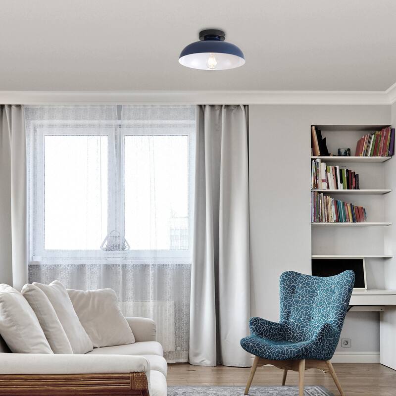 Semi Flush Mount Ceiling Light, Modern Ceiling Light Fixture for Kitchen Island Dining Room Foyer Hallway Porch Barn Loft