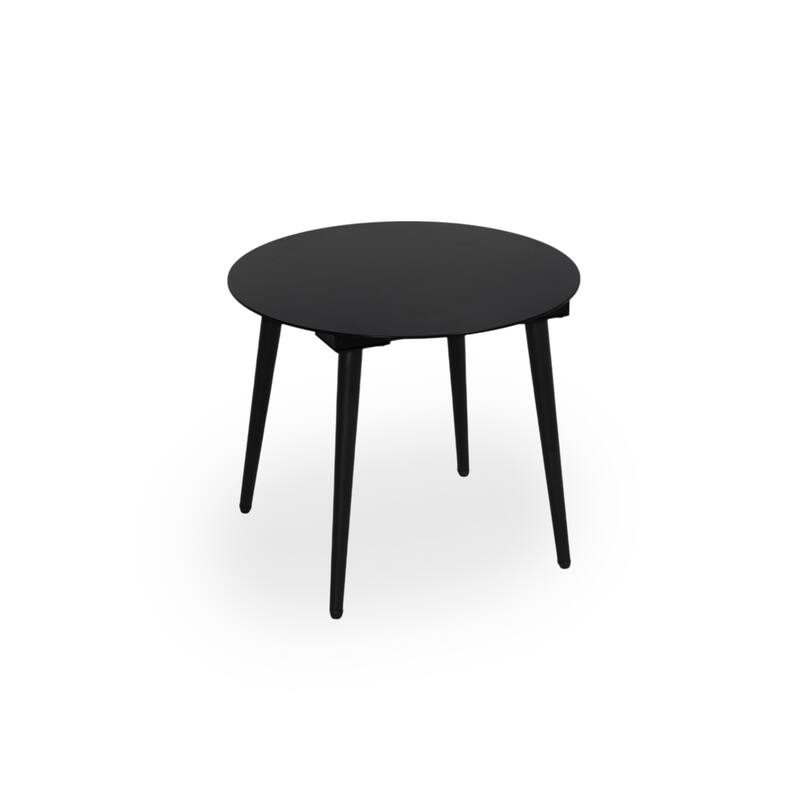 Roomfitters 3-Piece Outdoor Chat Set, PE Rattan Chairs with Glass Top Side Table, Black and Brown