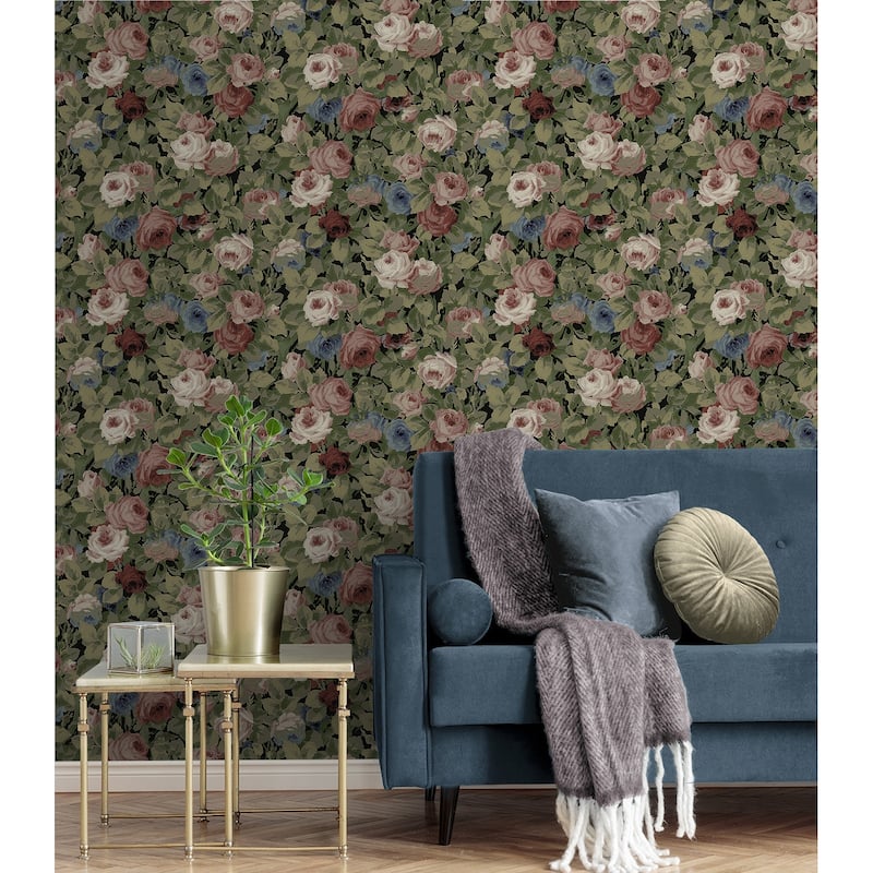 NextWall Rose Garden Peel and Stick Wallpaper