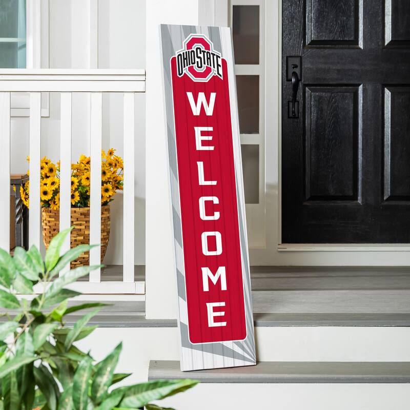47" Porch Leaner Welcome Wall Sign, Ohio State University - Red