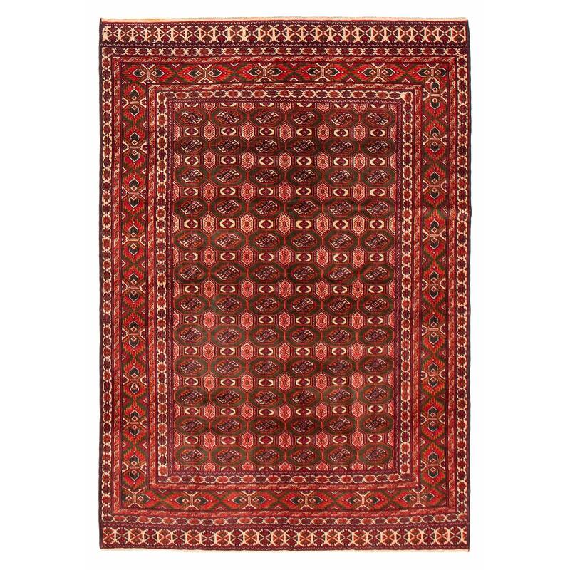 Teimani Red Rug 4'3" x 6'0" - 4'3 x 6'0 - Red - 4'3 x 6'0