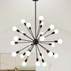 preview thumbnail 1 of 16, Sputnik Chandelier Mid Century Modern Brushed Nickel Chandeliers Industrial 24-Light Starburst Pendant Light 24Light-40.76in