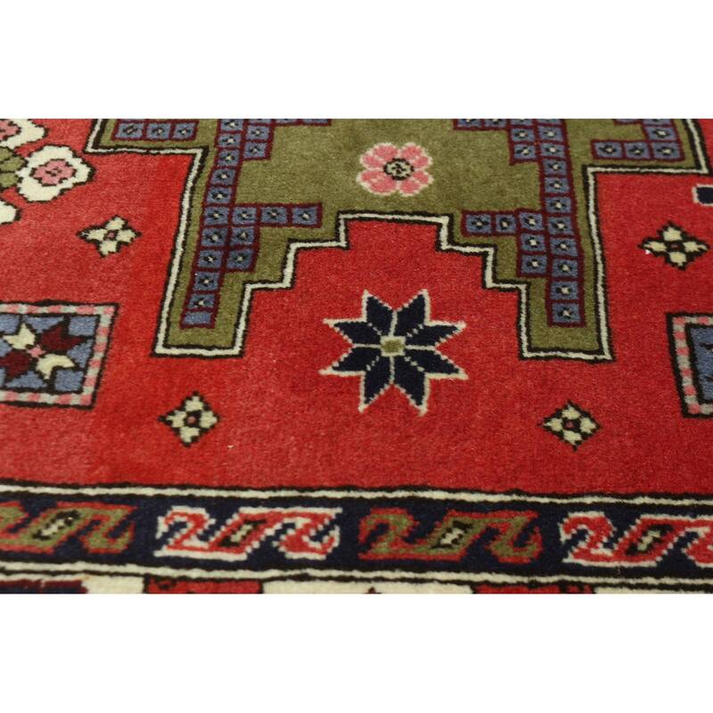 ECARPETGALLERY Hand-knotted Kayseri Vintage Red Wool Rug - 3'6 x 5'2