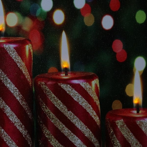 Shop Led Lighted Christmas Candles With Ornaments Canvas Wall Art 11 75 X 15 75 Free Shipping On Orders Over 45 Overstock 18873253