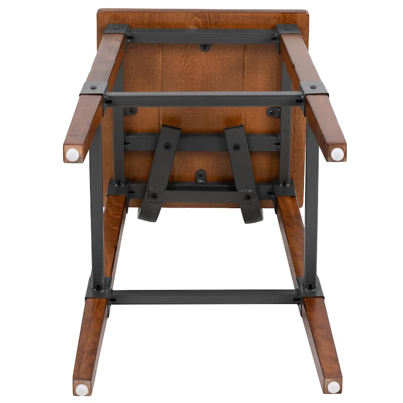 2 Pack Commercial Grade Rustic Industrial Style Wood Dining Barstool