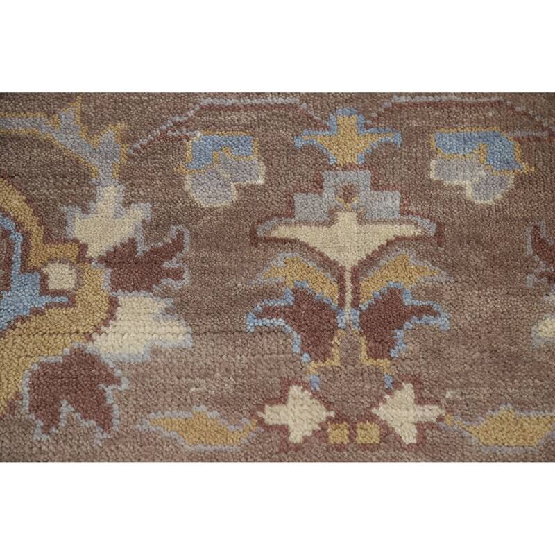 Earth Tone Oushak Indian Large Rug Handmade Wool Carpet - 11'9" x 14'10"