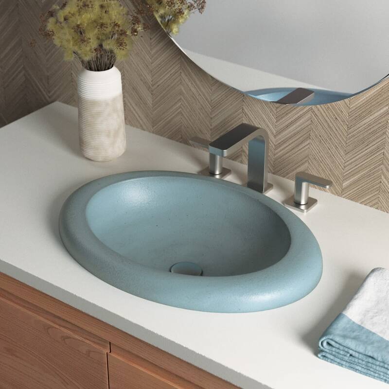 Native Trails Cuyama 21" NativeStone Drop In Bathroom Sink - Ocean