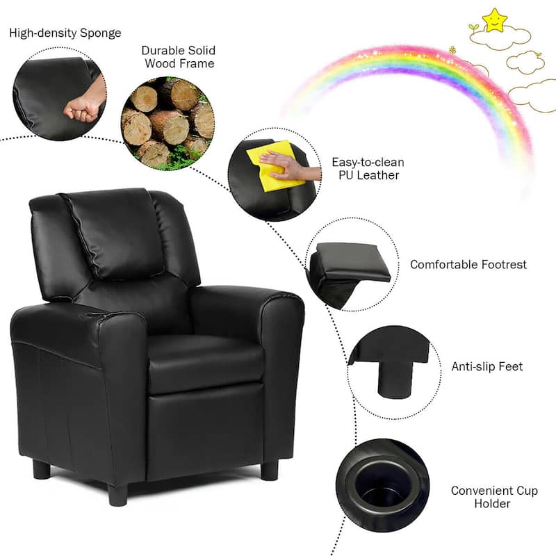 Costway Kids Recliner Armchair Children's Furniture Sofa Seat Couch