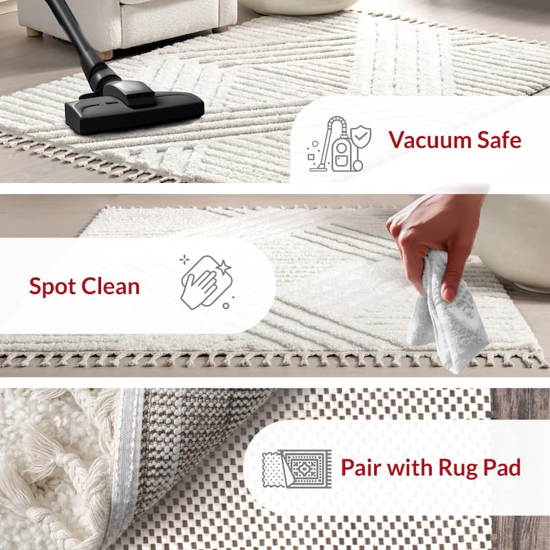 Nuloom Risette Geometric Shag Tassel Area Rug