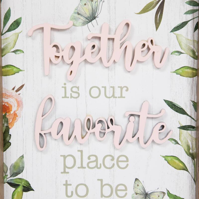 Wooden Framed "Together Is Our Favorite Place To Be" Wall Sign - 11.75"