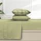 Egyptian Cotton 500 Thread Count Extra Deep Pocket Solid Bed Sheet Set - Queen - Green