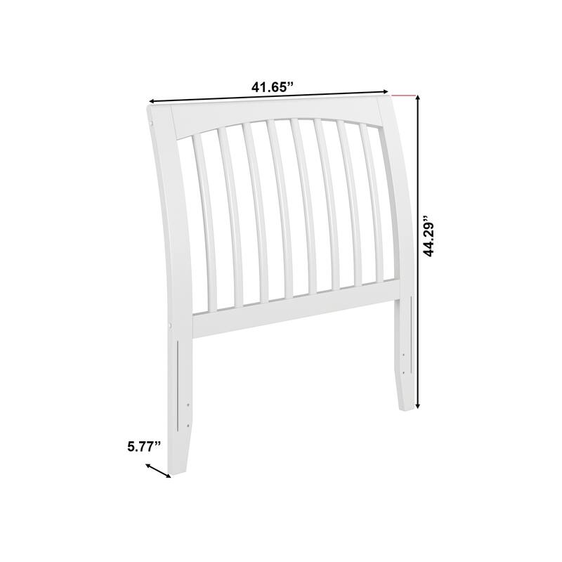 Solid Wood Headboard Sleigh Design Twin Size White Finish Bedroom Decor