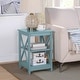 preview thumbnail 55 of 63, Copper Grove Cranesbill X-Base 3-Tier End Table with Shelves Sea Foam Blue