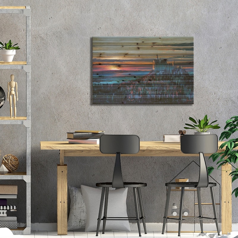 Castle In The Sky Print On Wood by Alena Aenami - Multi-Color