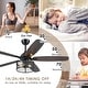 preview thumbnail 13 of 39, 52 Inch Indoor and Outdoor Farmhouse Ceiling Fan with Light DC motor Wooden Blades Waterproof