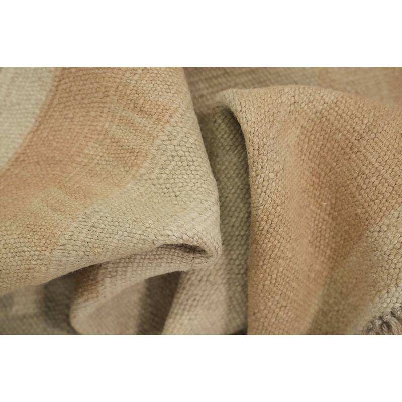 Hand Woven Oriental 100% Wool Carpet Southwestern Modern Beige & Ivories Kilim Area Rug - 5' 9'' X 4' 2''