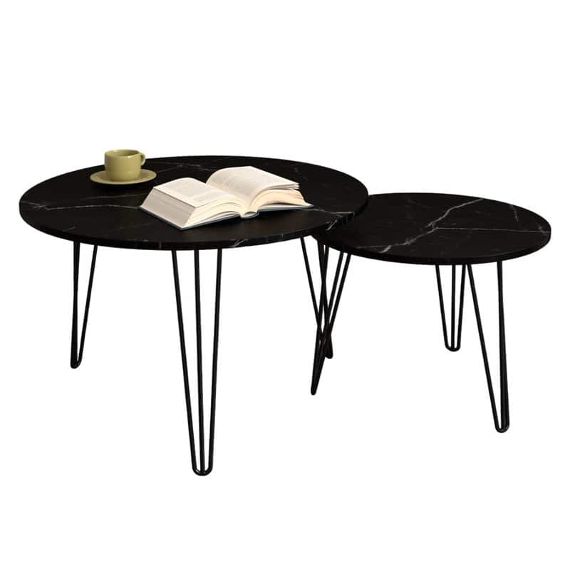 27.56'' Round Nesting Coffee Table Set of 2