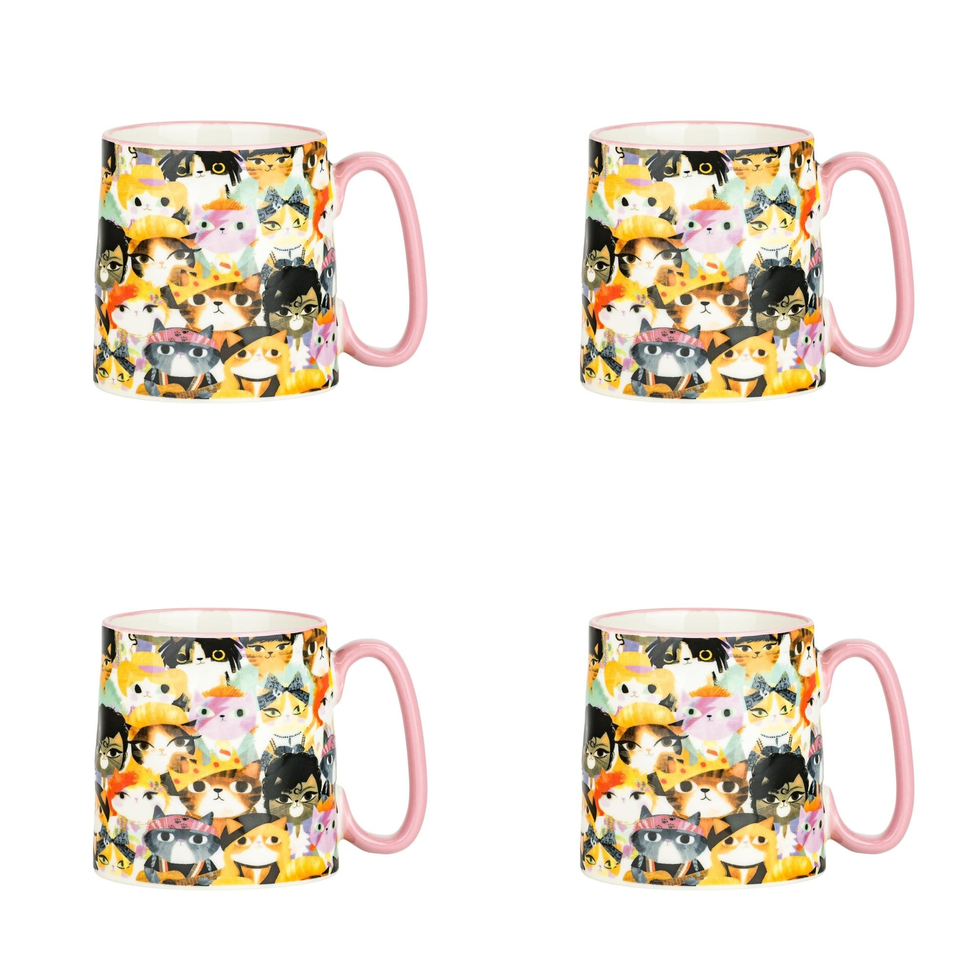 10 Strawberry Street Bella Animal Mugs, Set of 4