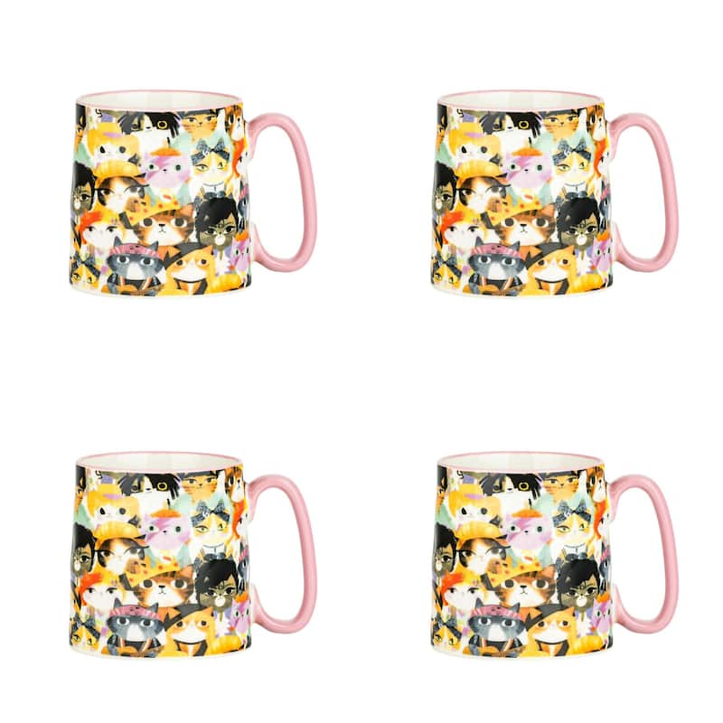 10 Strawberry Street Bella Animal Mugs, Set of 4