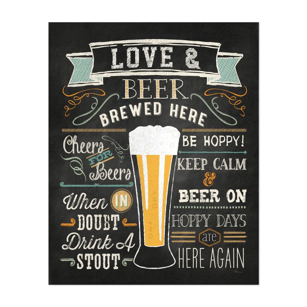 Be Hoppy II v2 Typography Alcohol Beer Food Drink Art Print/Poster