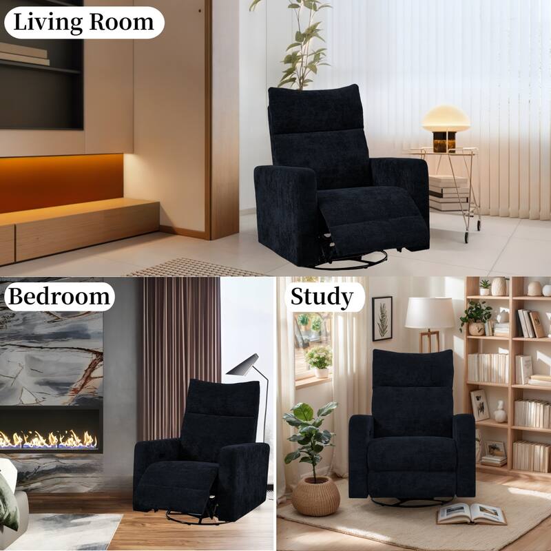 Olmas 33.5"W Power Swivel Glider Recliner with USB Charger