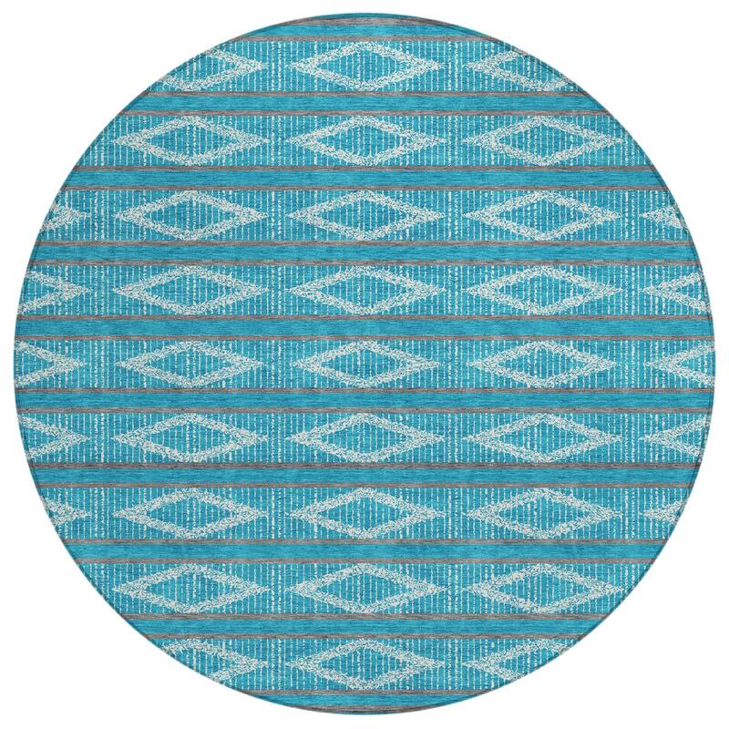 HomeRoots Geometric Transitional Rectangle Outdoor Rug