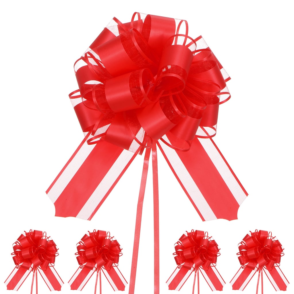 12pcs Large Pull Bow 8.7 Inch Flower Bows for Wedding Baskets