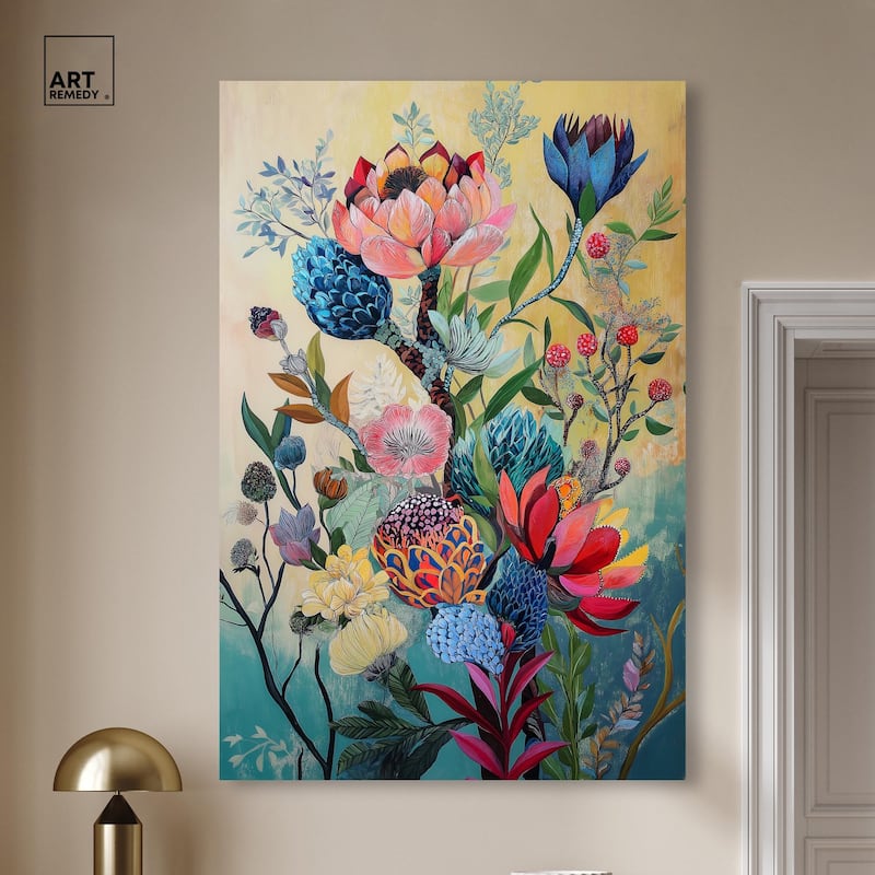 Exotic Bloom Medley I Canvas by Art Remedy, Gallery Wrapped