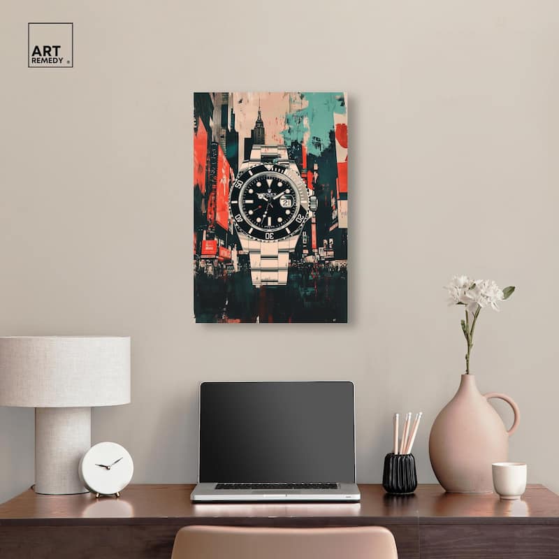 Cityscape Watch Canvas by Art Remedy, Gallery Wrapped