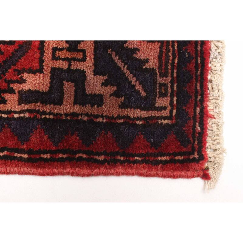 ECARPETGALLERY Hand-knotted Andelz Red Wool Rug - 3'5 x 9'10