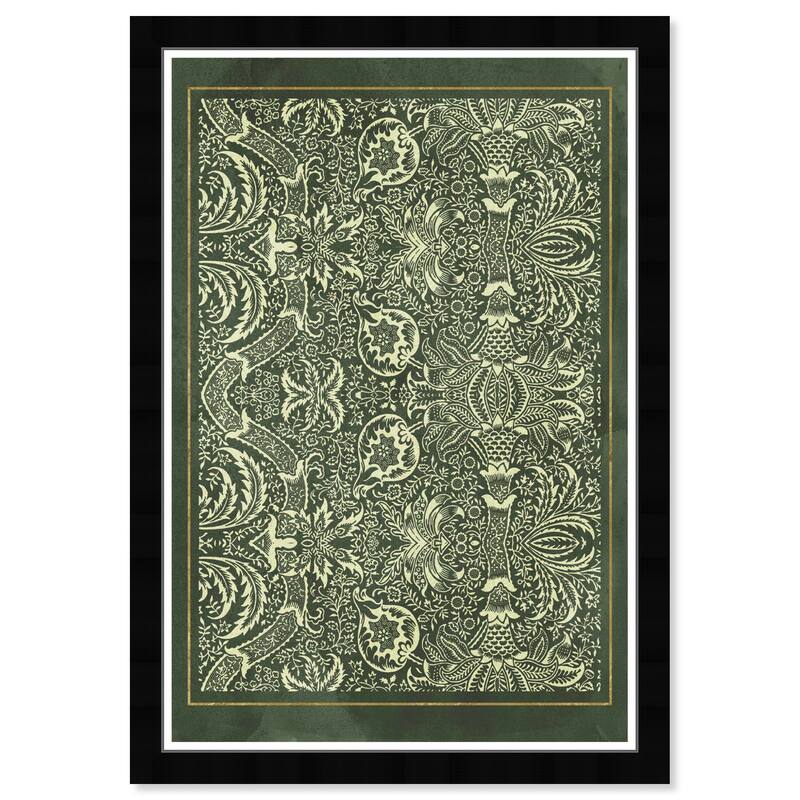 Wynwood Studio Prints Abstract Folk Poster Green and Army Green Traditional Wall Art Canvas Print