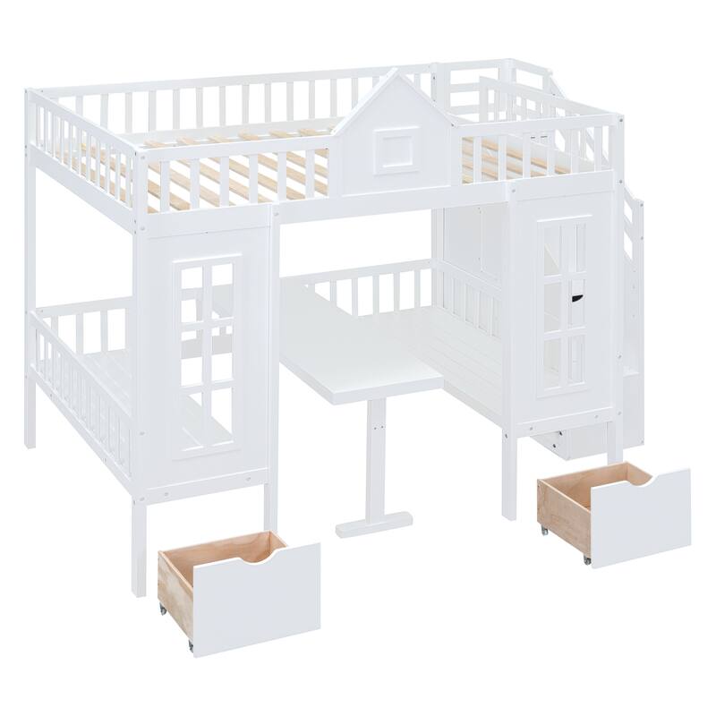 Pine Bunk Bed with Storage