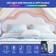 preview thumbnail 6 of 33, Moasis PU Adjustable Cloud Headboard Bed Frame Platform with LED