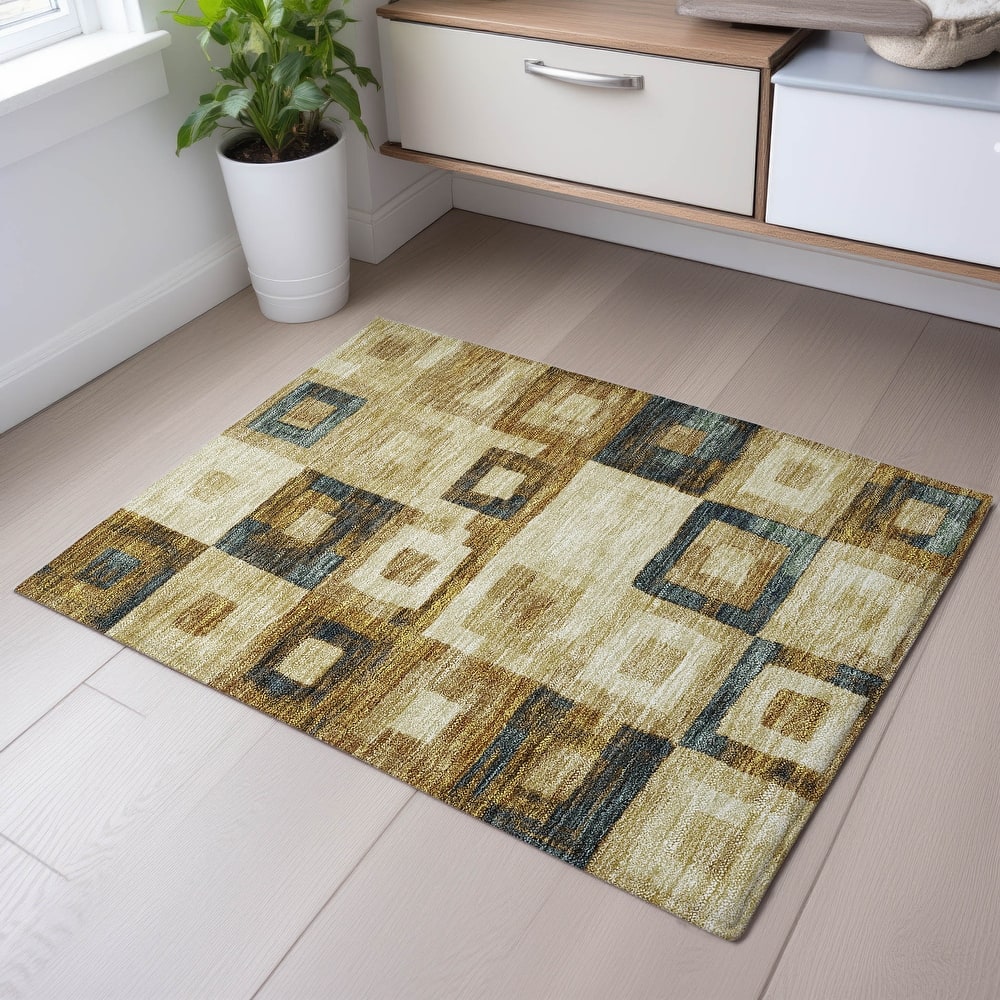 Premium Washable Super Soft Blocky Contemporary Mayfield Rug