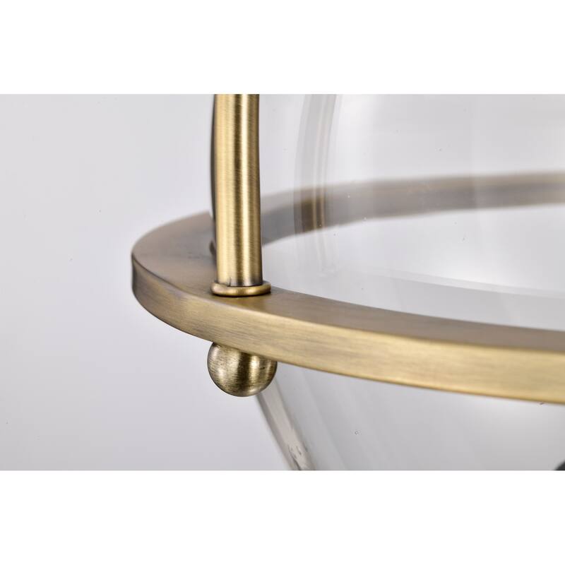 Amado 3 Light Semi Flush Mount - Vintage Brass Finish - Clear Glass - Vintage Brass
