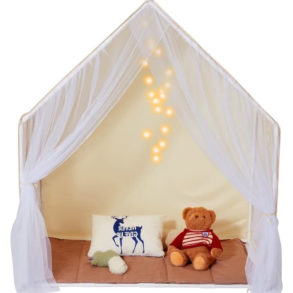 slide 2 of 28, Kids Play Tent for Indoor and Outdoor, Yurt Tent for Boys and Girls 52.7 x 36.2 x 60.2 inches