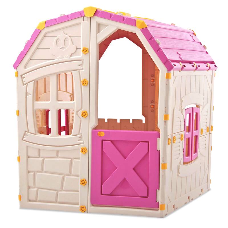 Costway Outdoor Kids Playhouse with Openable Door Windows for Home - See Details