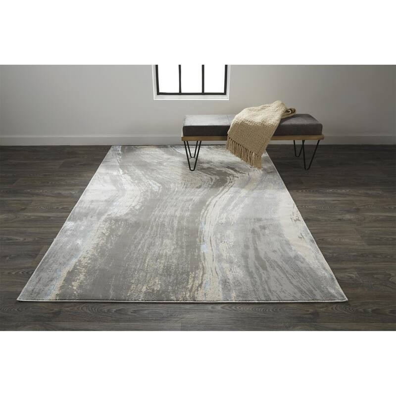 Zaxe Abstract Area Rug By HomeRoots - 9' x 12'