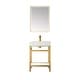 preview thumbnail 1 of 12, Miseno MV702524 Funes 24" Free Standing Single Basin Vanity Set with Brushed Gold / White - Goldtone Finish