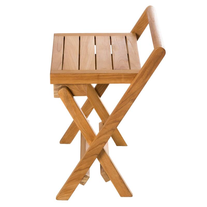 Teak Shower Bench Folding 16" (40 cm) with handle