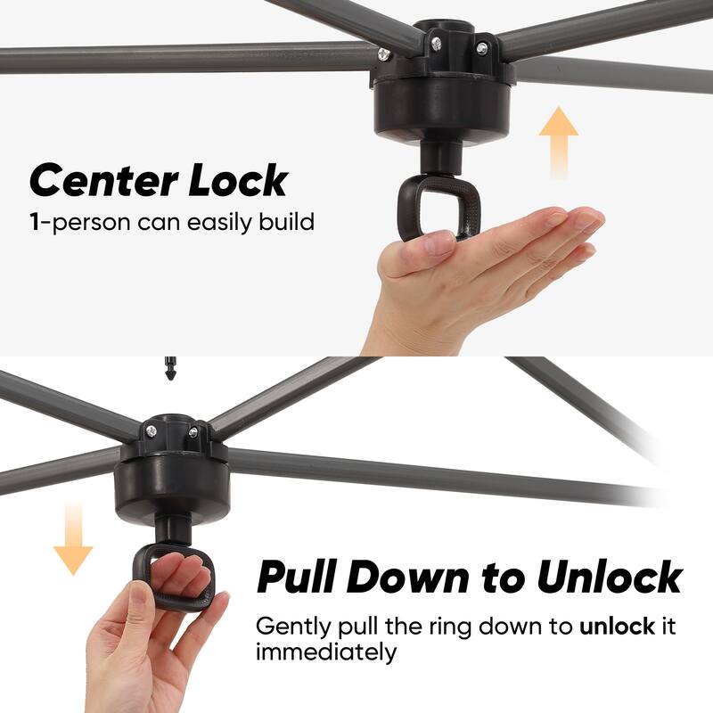 Ainfox 10x10 Pop Up Canopy Tent with 4 Sidewalls, Easy Set up with One Push Lift Outdoor Beach Gazebos with 4 Sandbags