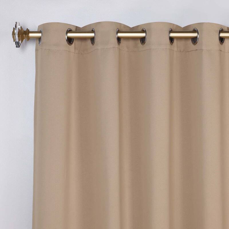 Superior Solid Machine Washable Room Darkening Grommet Curtains, Set of 2